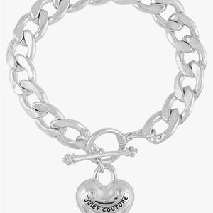 Juicy Couture Silver Heart Charm Bracelet